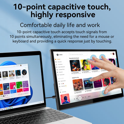 Pisichen Portable Touchscreen Monitor 16 Inch 1920X1200P IPS Touch Screen Monitor with USB C HDMI Port, 350cd/m², External Monitors for Laptop PC Phones Computer PS4/5