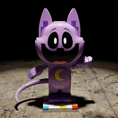 Brickcraft Poppy Playtime CatNap Smiling Critters Building Set 151 Piece Posable Purple Cat Figure with Tail Collectible Horror Game Building Toys Gift for Boys &amp Girls Ages 8 and Up