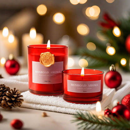 2-Pack Set Apple Cinnamon Scented Candles,Apple Pie & Kitchen Spices Natural Soy Jar Candles for Home,Highly Scented Aromatherapy Candles for Fall Holiday, Apple Cider Candle Ideal Gift for Women,Men