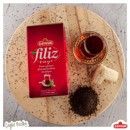 ÇAYKUR Black Tea Duo, Filiz & Caycicegi, Youngest Tea buds & Smooth Loose Leaf Blend, Perfect for Daily Enjoyment for Breakfast 500g / 17.6 Oz each