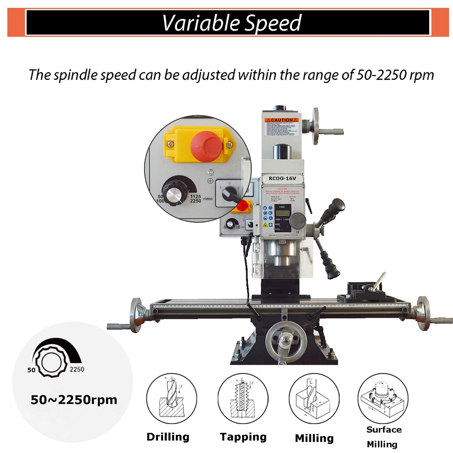 INTBUYING Mini Milling Drilling Machine Benchtop Mill Drill 5-1/2''x20'' Precision Hobby Milling Machine 600W MT2 Variable Speed Micro Feed with Spindle Drill Chucks for Metal Plastic Wood 110V