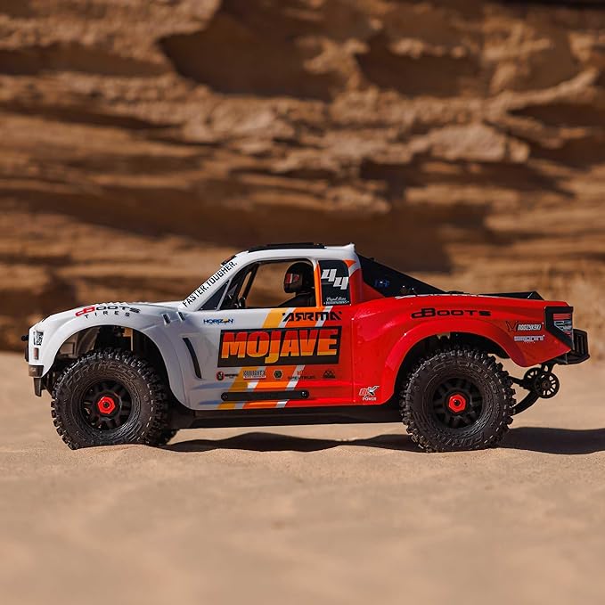 ARRMA Mojave RC Truck 4X4 4S BLX 1/8th Scale Desert Truck RTR (Battery and Charger Not Included) White/Red ARA4404T1