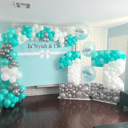 PartyWoo Teal Balloons, 100 pcs Teal Blue Different Sizes Pack of 36 Inch 18 Inch 12 Inch 10 Inch 5 Inch Turquoise for Balloon Garland or Balloon Arch as Party Decorations, Teal-Y69