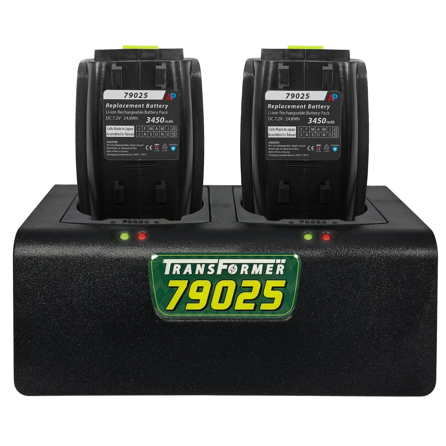 Artisan Power Battery Charger for Two Andis Supra ZR II and Pulse ZR II Clipper Batteries (79025 and DBLC-2) Durable Connectors, LEDs Status and PD Type C Power Supply