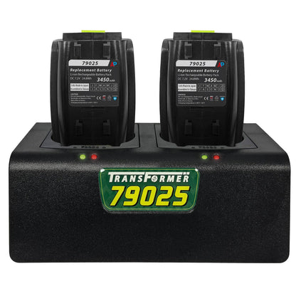 Artisan Power Battery Charger for Two Andis Supra ZR II and Pulse ZR II Clipper Batteries (79025 and DBLC-2) Durable Connectors, LEDs Status and PD Type C Power Supply