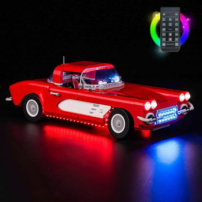 Upgraded Led Light Kit for Lego Icons Corvette Building Set Remote Control Compatible with Lego 10321 (Model Not Included)