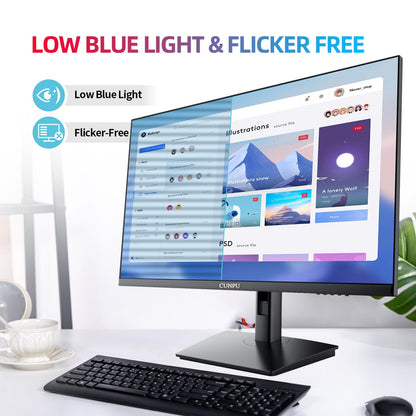 CUNPU 27 Inch Touchscreen Monitor, 10 Point Touch, FHD 1080P 60Hz Nano IPS Screen, 100% SRGB, VESA Wall Mountable, Tilt Adjustment, VGA HDMI for PC, Laptop Business & Work Station