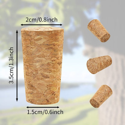 100 Pack Corks for Crafts, Tapered Wine Bottle Cork Stoppers Replacement Corks for Wine Beer Bottle, Leakproof