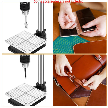 Leather Press Machine,Hole Puncher Hand Punching Machine with 21pcs Punch Tool Include Rivet Setter, Snap kit Tool and 480pcs Rivets | Stainless Steel Pillar | Punch Puller for DIY Leather Craft
