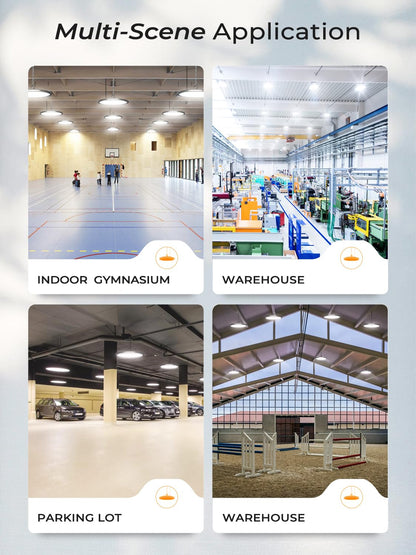 ONLYLUX 200W UFO LED High Bay Lights, 30000LM LED Shop Lights & Garage Lights, IP65 Waterproof 5000K Daylight, Industrial for Warehouse Factory Gym Barn (10 Pack)