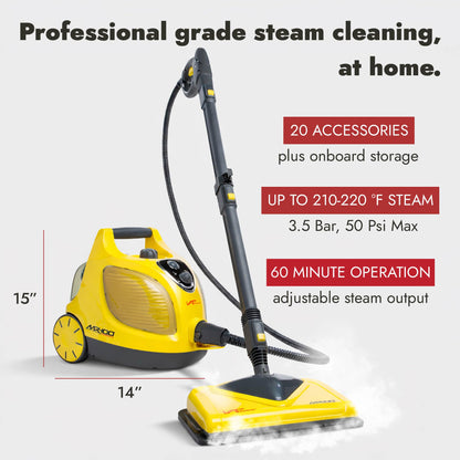 Vapamore MR-100 Primo Steam Cleaner – Professional-Grade, Italian-Designed Chemical-Free Steam Cleaning System for Pet Accidents, Floors, Tile, Grout, Auto, Jewelry & More