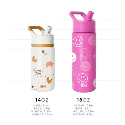 Simple Modern Kids Summit Water Bottle with Straw Lid | Bluey 14oz Stainless Steel Cup Insulated Tumbler for Toddlers, School| Bluey Checkmate