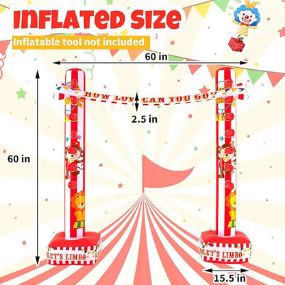Threan Circus Inflatable Limbo Game for Kids Adults Toddlers Carnival Theme Party Enhance Family Bonding for Indoor Outdoor Birthday Picnic Pool