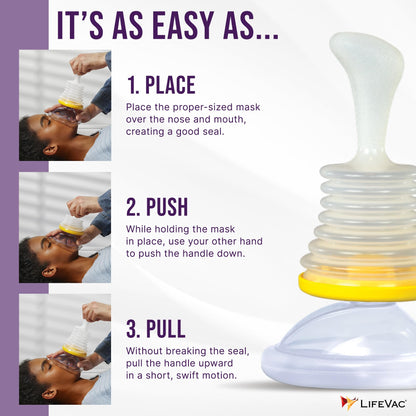 LifeVac Blue Travel Kit - Portable Suction Rescue Device, First Aid Kit for Kids and Adults, Portable Airway Suction Device for Children and Adults