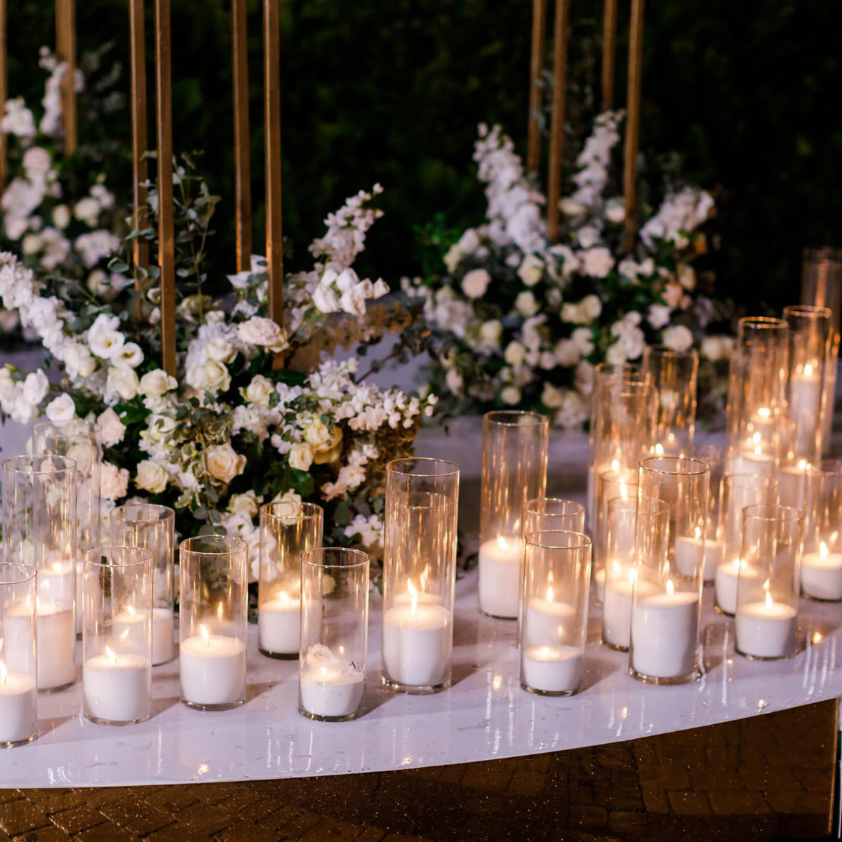 Didaey 36 Pcs Thin Cylinder Vases Set for Centerpieces 2.5'' Diameter 2mm Thickness Clear Glass Vase Hurricane Floating Candle Holder for Wedding Table Decoration (2.5'' X 5'',6'',8'')