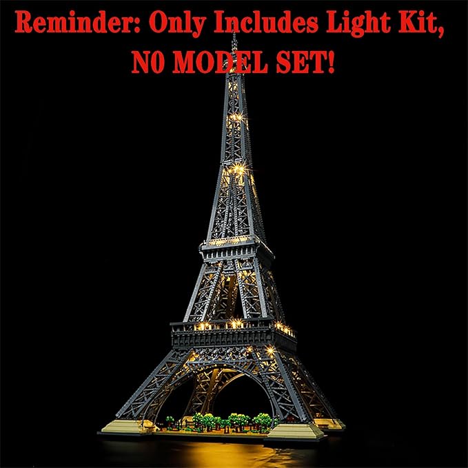 LED Light Set Compatible with Lego 10307 Eiffel Tower Icons Building Blocks Model - Model Set NOT Included