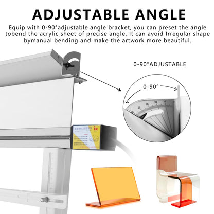 BOZHENYULEI 24"(600mm) Plastic Acrylic Bending Machine, 110v Acrylic Heat Bending Machine with Bracket Angle Adjustment PVC Bender, Acrylic Pvc Bending Machine Glassiness Bender 1mm-6mm Thickness