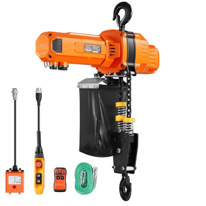 VEVOR 2-Speed Electric Chain Hoist 2200 lbs, G100 10ft Lifting Height, 120V 1-Phase Overhead Crane with 328ft Wireless & 8ft Wired Remote Control, Power Electric Hoist for Factory, Warehouse, Garage