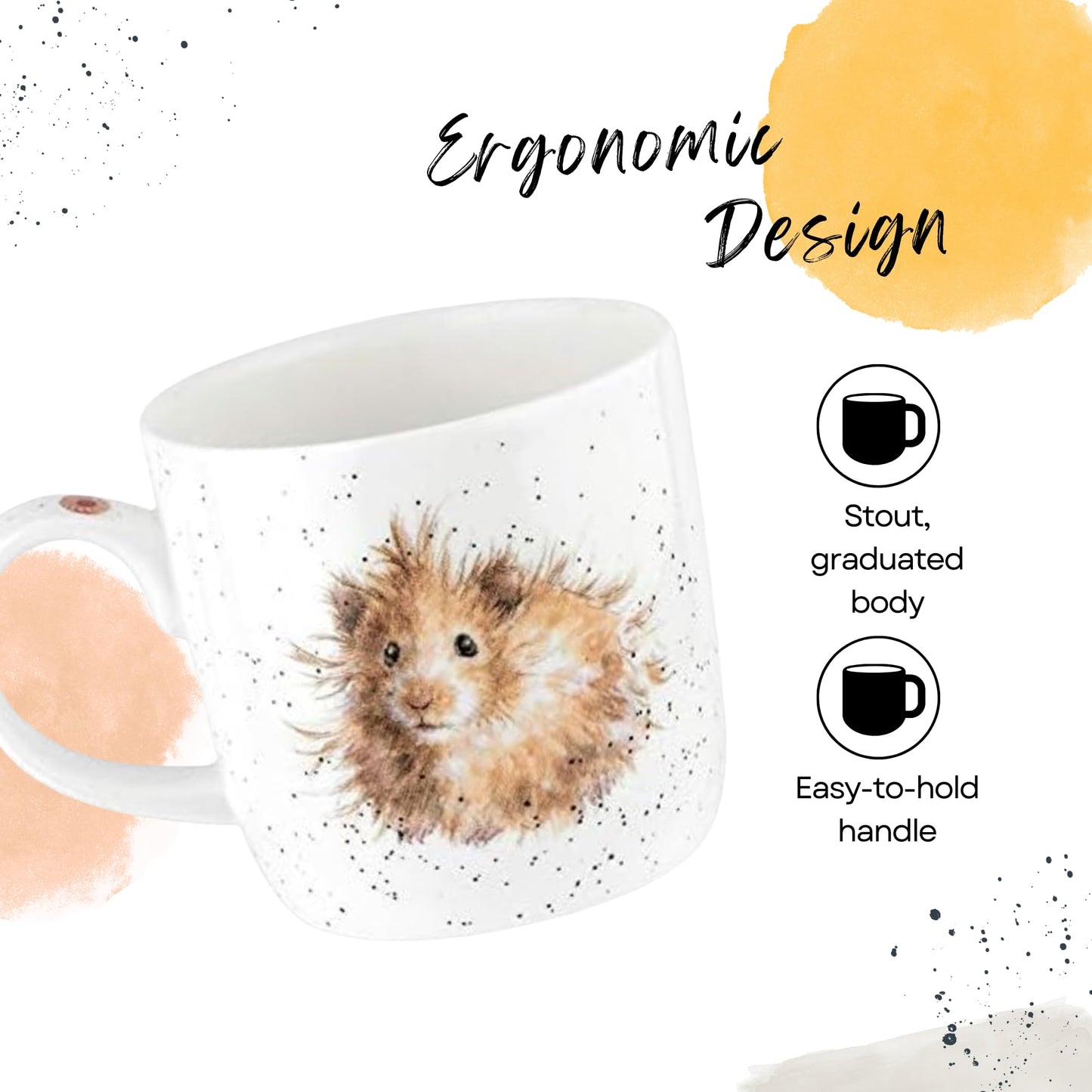 Royal Worcester Wrendale Designs Diet Starts Tomorrow Mug | 14 Ounce Large Coffee Mug with Hamster Design | Made from Fine Bone China | Microwave and Dishwasher Safe