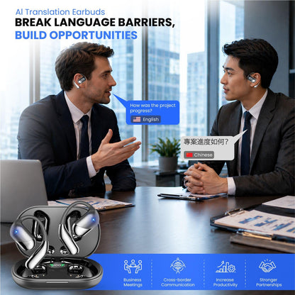 CELVON AI Translation Earbuds Real Time, 198+ Languages Translator Earbuds No Subscription, 2-Way Translating Headphones for Travel Meeting, Audifonos Traductores Inglés Español – Black