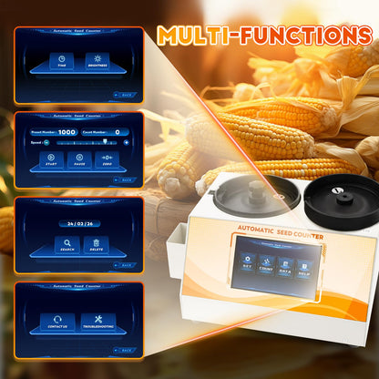 CGOLDENWALL 3Plates Automatic Multi-functions Touchscreen Seeds Counter Machine With Data Storage, Adjustable Speed/Brightness, High Precision Counting for Various Shapes Cereals Seeds Grain