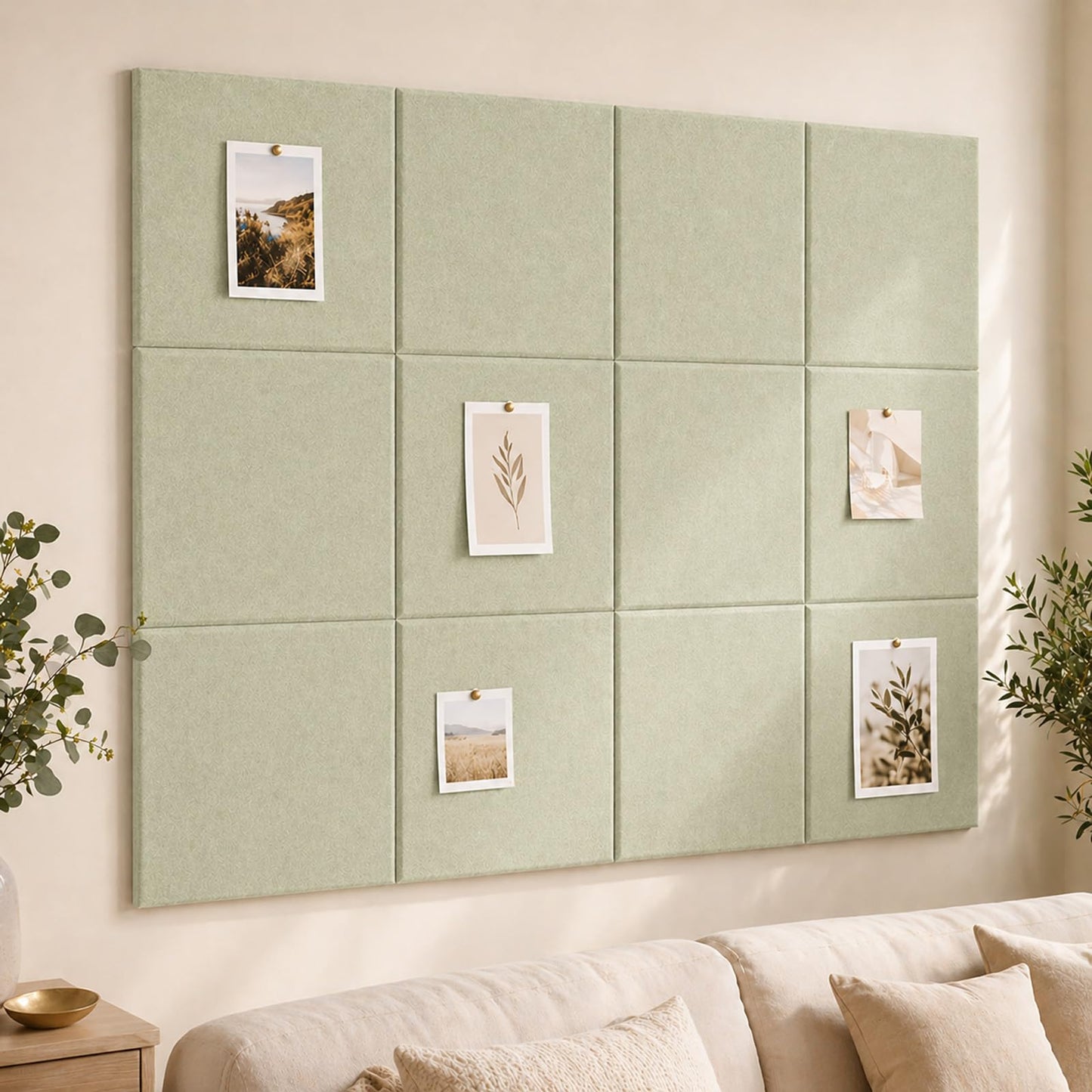 Baysola Felt Bulletin Board Panels 48 x 36 Inch Self Adhesive Wall Tiles Cork Board Alternative for Office Classroom Photos Notes 12 Pack