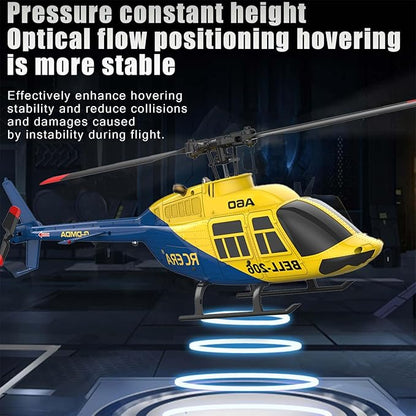 RC ERA A60 Helicopter - Remote Control Helicopters for Adult 1/42 Sacle 2.4G 4CH Gyro Stabilized Aircraft with Altitude Hold &amp Optical Flow3D Stunt Drone (Yellow)