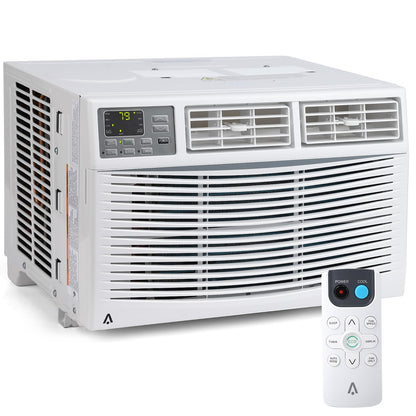 Window Air Conditioner, 10,000 BTU Compact AC Unit, Energy Saving Window AC, Smart AC with 3 Modes Cool Dry Fan Speed Control, Cools Up to 450 Sq.Ft,115v Mini Air Conditioner for Bedroom, Office, Home