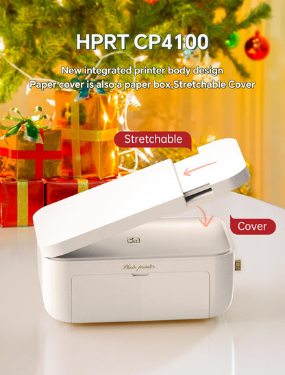 HPRT Photo Printer 4x6,+108Sheets&2ribbon,Instant Picture Printer for iPhone, Android, Smartphone,Portable Photo Printers for Home Use,Thermal Dye-Sublimation, AR Video Printing（White）