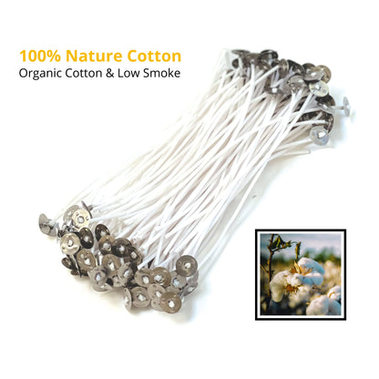 Cotton Wicks for Candle Making, Prewaxed Low Smoke Natural Candle Wicks Bulk, Gift for Makers (6 Inch, 120, Pieces)