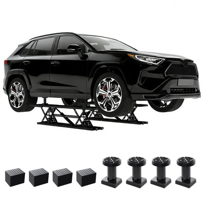 Real Relax 7000 LBS Portable Car Lift, Heavy Duty Quick Jack with 26.8" Max Height, Extended-Length Plates, 120V Power Unit, for Cars, SUVs, Light Trucks, Shop Use or Garage, Black
