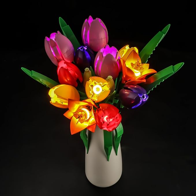 BRIKSMAX 2.0 Light Kit Compatible with Lego The Botanical Collection Tulip Bouquet 11501 Building Sets- LED Lighting Kits (Accessories Only) for Display Perfect Valentine's Gift &amp Collectors