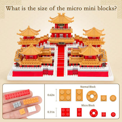 Chinese Architecture Micro Building Set Famous Architecture of Epang Palace Model Set Creative Collection Toys Gifts for Adults Teens 14+ (1896 Pcs)