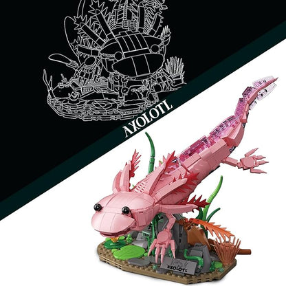 Axolotl Building Set Compatible with LEGO Animals 998 PCS Marine Animal Building Kit with Movable Joints &amp Display Base STEM Building Toy Gift for Adults &amp Teens 14+ Creative Gift Desk Dec