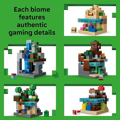 LEGO Minecraft Mini Biomes Building &amp Pretend Play Toy for Boys &amp Girls - Video Game Playset &amp Toy Figures for Preteens Ages 12 + - W/2 Minifigures &amp 3 Microfigures - Gift Idea for Bi