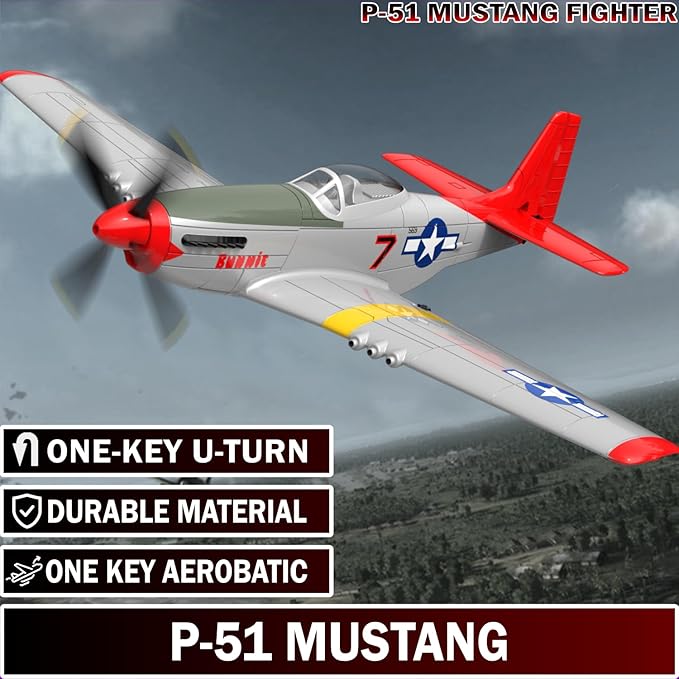 LEAMBE 4 Channel RC Plane Ready to Fly Aerobatic Aircraft Easy Control for Beginners P51 Mustang RC Airplane Best Gift for Adults
