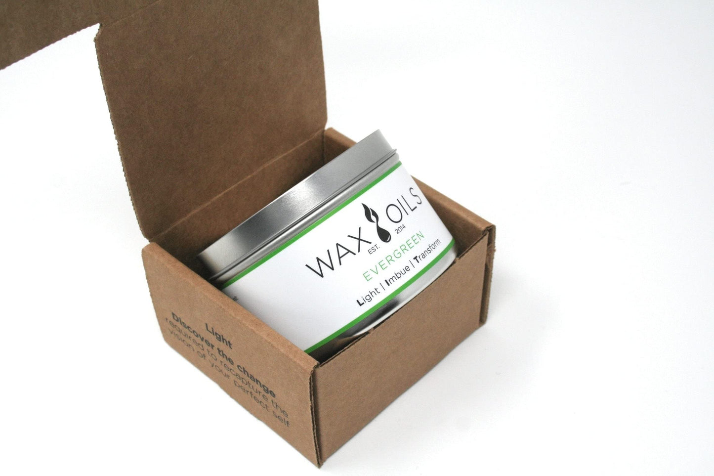 Wax and Oils Soy Wax Aromatherapy Scented Candles (Evergreen) 8 Ounces. Single