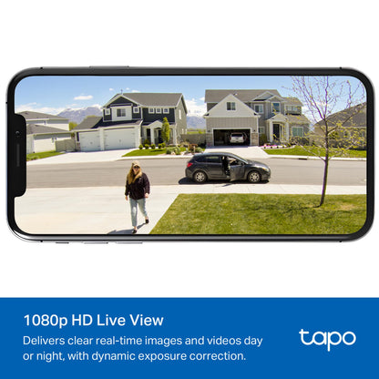 Tapo SolarCam C403 Kit, Outdoor Battery Camera w/Solar Panel, Wireless, 1080P, Free Person Detection, SD/Cloud Storage, Color Night Vision, Built-in Spotlights & Alarm, No Hub Needed, Black