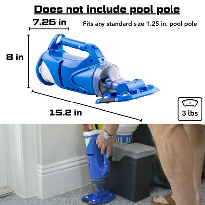 POOL BLASTER Catfish (Gen 2) Cordless Spa & Hot Tub Vacuum, More Power & Capacity, 45 Min Runtime, Spot Cleaning in Small Above Ground Swimming Pools, Rechargeable Spa Vac