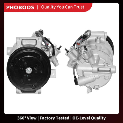 PHOBOOS A/C Compressor with Clutch Compatible with Infiniti Q50 3.0L 2016-2021, Q50 3.7L 2014-2015, Q60 3.0L 2017-2020, Fast Cooling, Low Noise, Easy Installation, Ref.CO-29197C