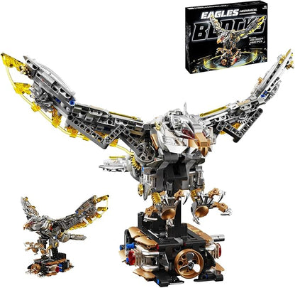 Mechanical Eagle Building Block Set 3D Poseable Model with Articulated Wings &amp Talons STEM Toy for Kids &amp Adults Ideal Gift for Engineering Nature &amp Animal Lovers