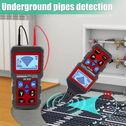 NOYAFA nf-826 Underground Cable Locator, Wire Tracking Detector, wall and Underground Pipeline Wire Detector. Fuse, Switch, Short Circuit Breaker Fault Finder/Rechargeable Underground Wire Detector