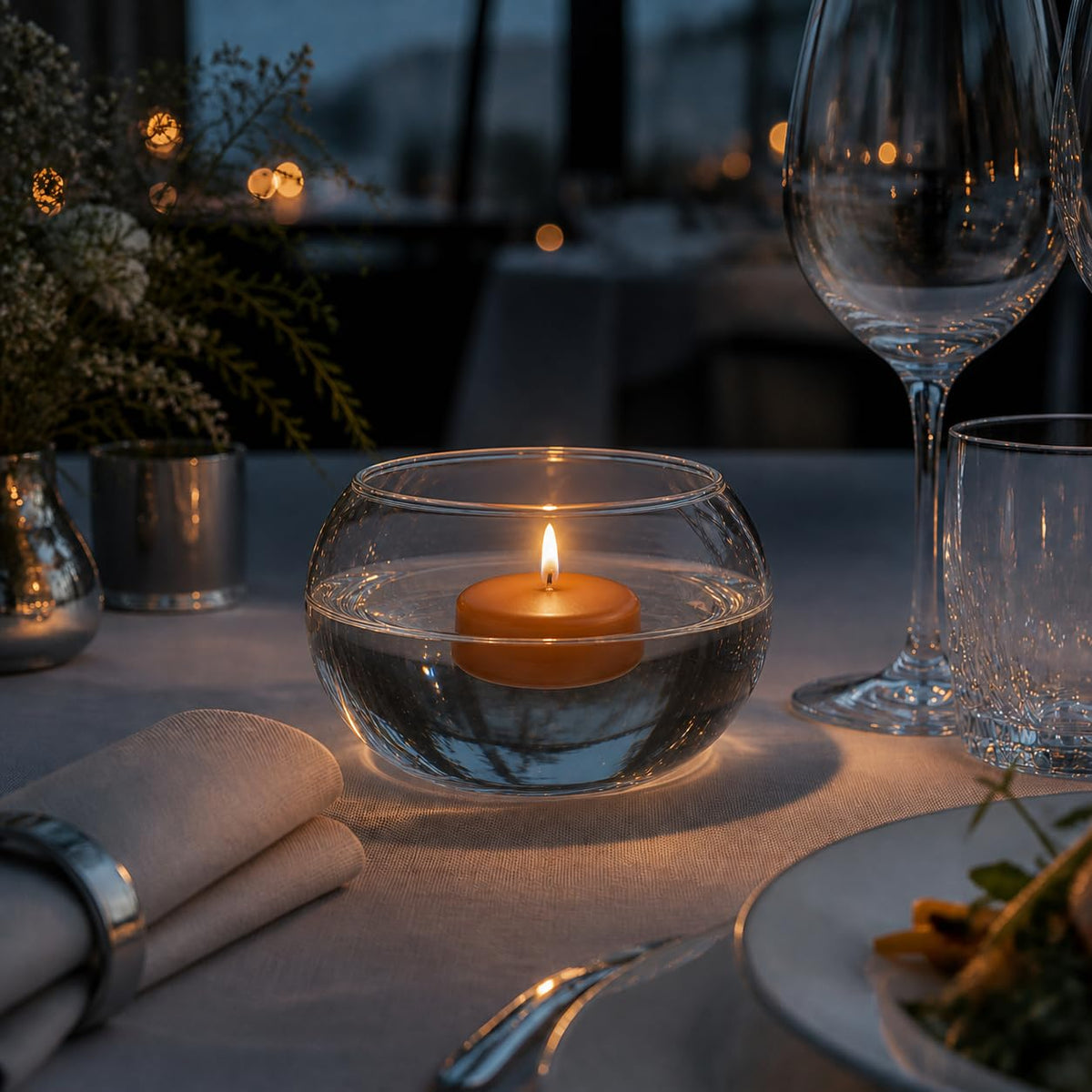 yummi Case of 18 3" Toffee Floating Candles