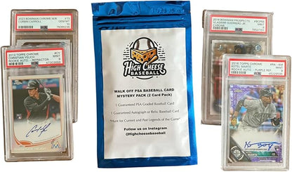 High Cheese Baseball Walk Off Mystery Pack - 2 Cards 1 PSA Graded &amp 1 Autograph/Relic Ungraded