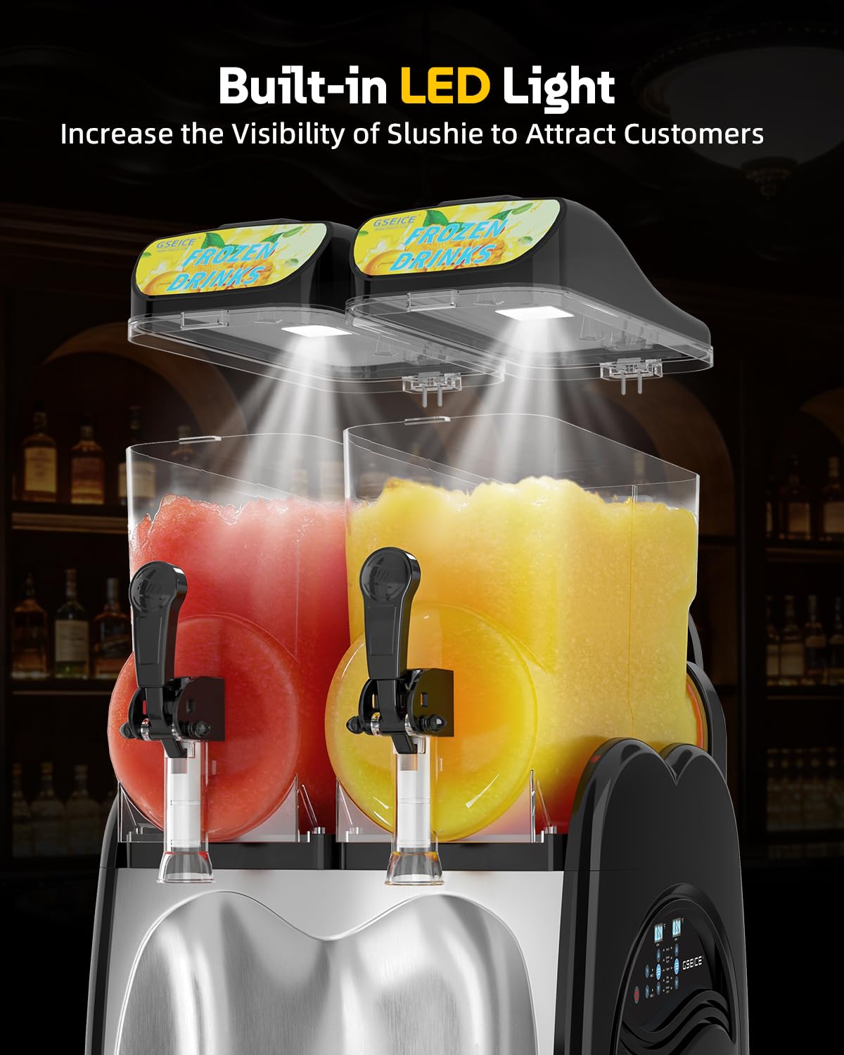 30L Slushie Machine, Double Tank Margarita Machine, 80 Grande Cups Frozen Drink Machine with Auto Clean, 110V/60Hz Frozen Drink Machine for Business, Mobile Bar, Party, Restaurant, 800W Fast Cooling