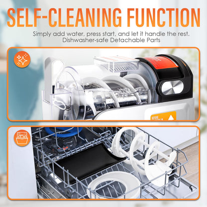 New Upgrade Smart 6 Presets Slushie Machine for Home & Soft Serve Ice Cream Machine, 68oz Color Touch Screen Slushy Machine for Home with 2/4/6H Smart Timer & Self-Cleaning, DIY Frozen Drink Maker