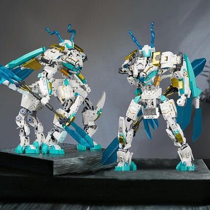 Mech Building Sets 2 in 1 Transforming Dragon Warrior Building Toys for Adult and Kids Age 8 9 10 11 12 Compatible with Lego Mech Set 731 PCS