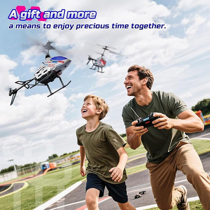 DEERC Remote Control Helicopter 3.5 CH Altitude Hold RC Helicopters w/Gyro for Beginner 2 Shells LED Light One Key Take Off/Landing 2.4GHz Aircraft Indoor Flying Toy for Kids Boys Girls