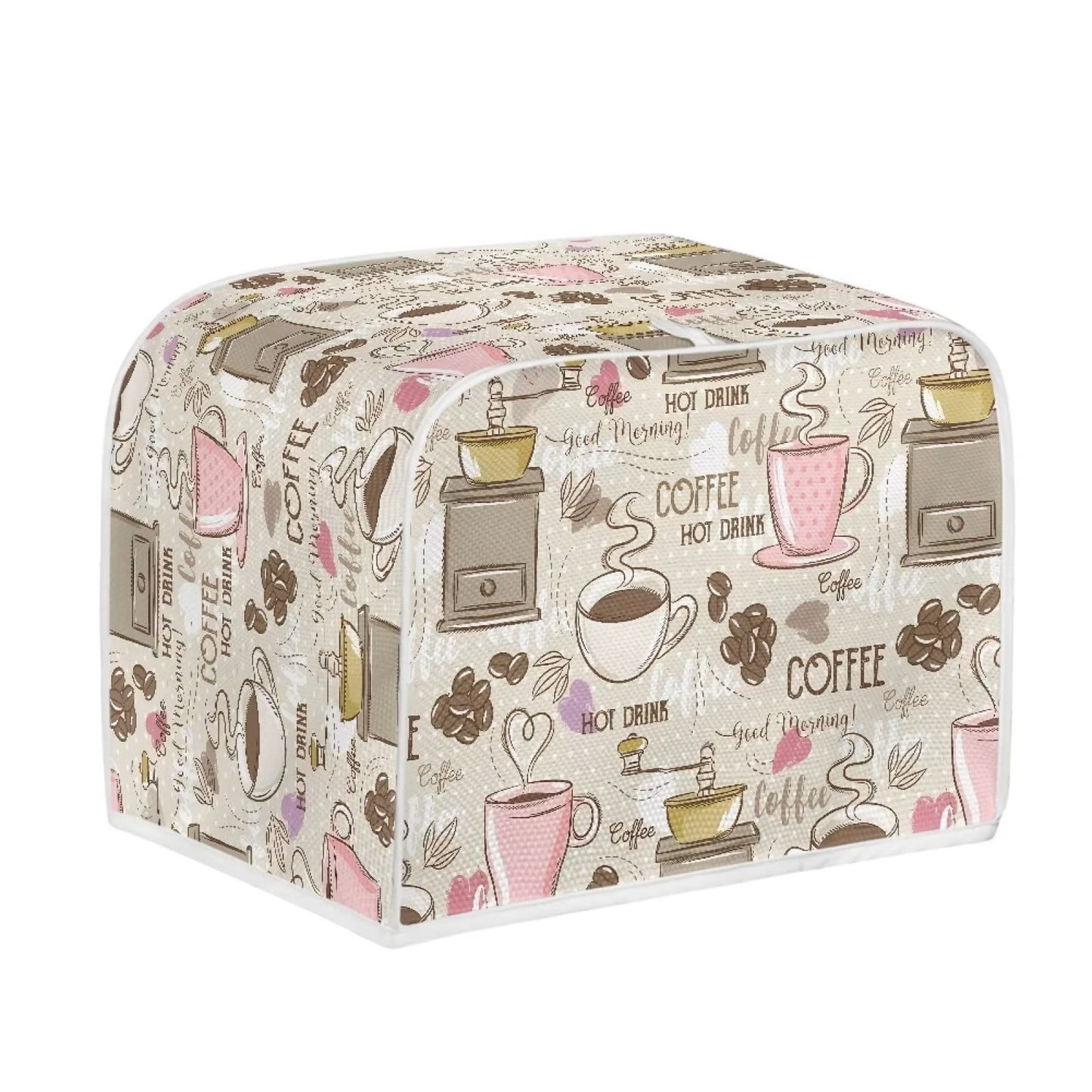 Talayituse Coffee Theme 2 Slice Toaster Covers Dust Protection Bread Maker Covers Toaster Oven Cloth Cover Kitchen Accessories Washable Appliance Cover