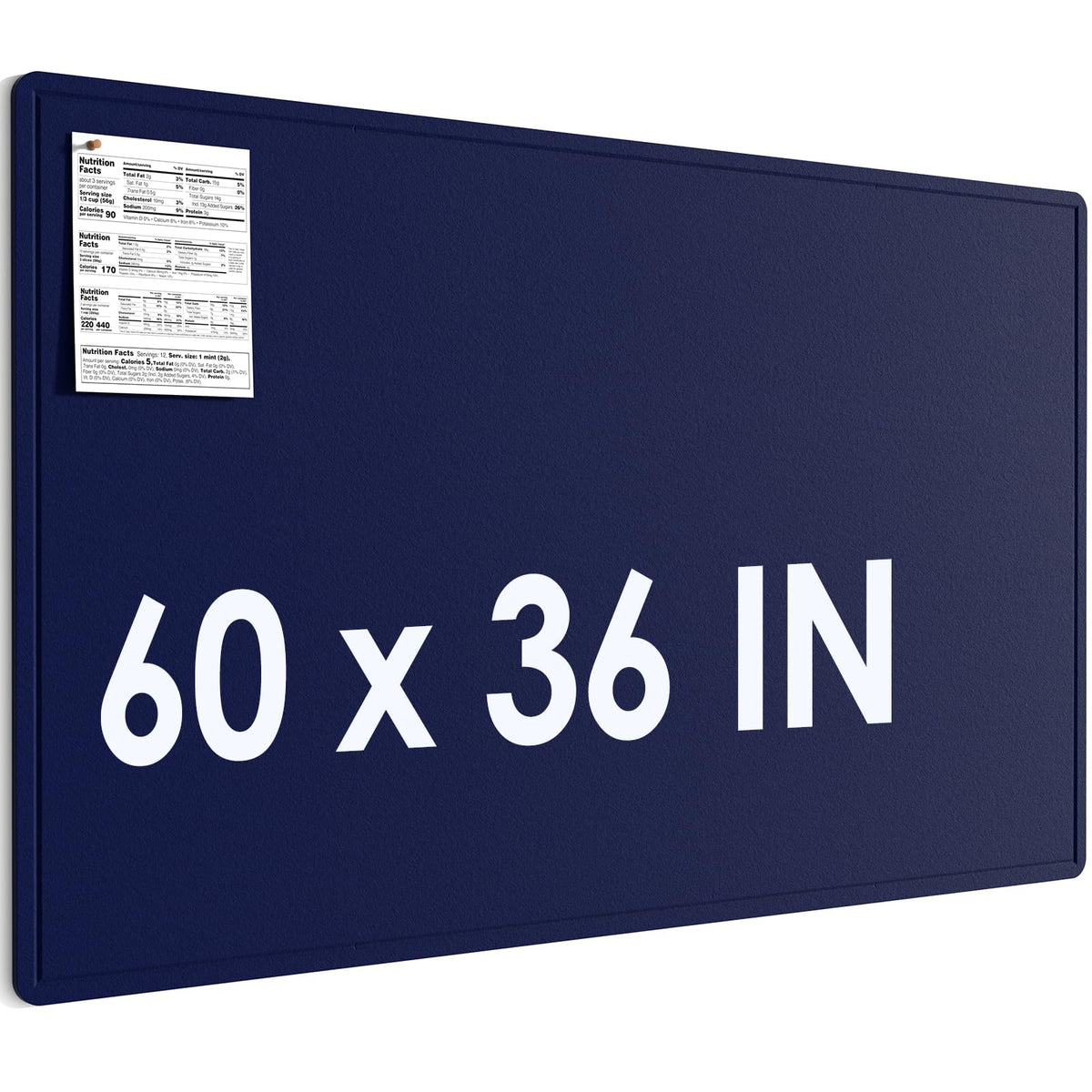 MaxGear Extra Large Bulletin Board 60" x 36", Foldable Felt Board Vision Board Supplies, Cork Board for Office, Home, School, Small Pin Boards for Walls Decorative Display Board Dark Blue